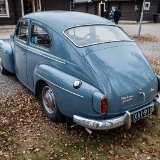 Volvo PV544 Sport  Volvo PV544 Sport, tuli markkinoille 1962, jolloin uusi 1.8 litrainen moottori korvasi 1.6 litraisen. Valmistettiin vuoteen 1966 asti, jolloin Amazon korvasi sen. : 2016, Fujifilm XT-1, Loska-ajo, Ruovesi, Vetku, historia, kokoontuminen, kokoontumisajo, kuorma-auto, syksy, veteraaniauto