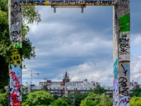 Mauerpark  Graffitis are big in Germany, as this swing frame demonstrates. : 2016, Berliini, Berlin, Fujifilm, Germany, Saksa, digital image, historia, history, kaupunki, kesäloma, matka, summer holiday, town, travel