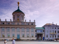 Altes Rathaus  Frederick the Great, who ordered the construction of a new, fourth town hall had a way larger building in mind, but Mr. Windelband, one of the town's most popular Bakers intervened and eventually was allowed to keep his hous, thus limiting the space for the new town hall. The new town hall building was complete in 1755 by architect Johann Boumann. It is the one we still see today. Ironically, for the first 120 years of its existence, it didn't serve as a town hall, but as – the town jail. Only 1875, the city council moved into the building, with the jail still occupying parts of it. It serves now as a museum. : 2016, Brandenburg, DEU, Fujifilm, Germany, Potsdam, digital image, historia, history, kaupunki, kesäloma, matka, summer holiday, town, travel