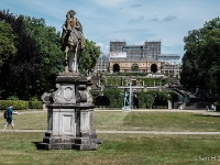 Frederick the Great  The statue of Frederick the Great, this time on horseback. Orangery Palace is in the background. : 2016, Fujifilm, Potsdam, digital image, historia, history, kaupunki, kesäloma, matka, summer holiday, town, travel