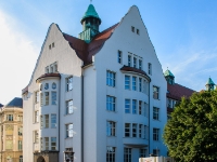 Handwerkerschule  On April 13, 1912, a handsome new school building was built in Chemnitz on Promenadenstrasse as the Third Education school. In the school building were 10 teachers' rooms, 12 drawing rooms, 9 workshops, 1 library, 7 collection rooms and 21 classrooms. : 2016, Canon, Chemniz, DDR, Germany, Karl-Marx-Stadt, LG, LG G3, Saksa, digital image, historia, history, kaupunki, kesäloma, matka, mobile phone, phone image, summer holiday, town, travel