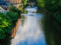 Chemnitz river  A small river crossing the town. Nice bridge in the background. : 2016, Canon, Chemniz, DDR, Germany, Karl-Marx-Stadt, LG, LG G3, Saksa, digital image, historia, history, kaupunki, kesäloma, matka, mobile phone, phone image, summer holiday, town, travel