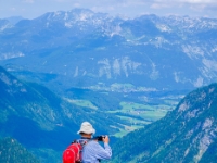 Photographing  Taking a picture maybe a bit too close to the edge. Then again, what'd I know : 2016, AUT, Austria, Fujifilm, Itävalta, Krippenstein, LG G3, Oberösterreich, UNESCO, Winkl, digital image, kesäloma, luonto, maisema, matka, mountains, nature, phone image, scenery, summer holiday, traffic, vuoristo