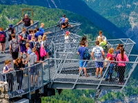 Five fingers  5 Fingers is a free viewing platform in the Dachstein Mountains of Upper Austria, on Mount Krippenstein. It was named "5 Fingers" by virtue of its hand-like shape. It has been called the "most spectacular viewing platform in the Alps." The individual fingers, which are approximately 4 m long fingers, are built over a precipice of about 400 m depth. The viewing platform is less than a 20-minute walk from the Krippenstein Station of the Dachstein cable car line. My personal opinion is though, that after visiting Preikestolen in Norway, this wasn't very heart-bounding at all. : 2016, AUT, Austria, Fujifilm, Itävalta, Krippenstein, LG G3, Oberösterreich, UNESCO, Winkl, digital image, kesäloma, luonto, maisema, matka, mountains, nature, phone image, scenery, summer holiday, traffic, vuoristo