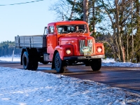Scania-Vabis L 55  vm. 1961, Hartikainen Aulis ja Savolainen Liisa : 2017, Fujifilm XT-1, Joroinen, Kevätpäiväntasaus-ajo, Vetku, auto, historia, kuorma-auto, liikenne, talvi