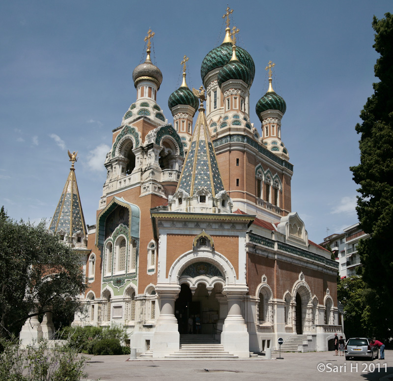 nizza-27.jpg - Nice Orthodox church, Cathédrale Orthodoxe Russe Saint-Nicolas de Nice, opened in 1912, thanks to the generosity of Tsar Nicholas II, it is the largest Russian Orthodox cathedral outside Russia.