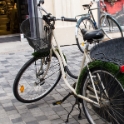 A green bicycle
