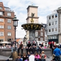 The Caritas Fountain on Gammeltorv was  a gift from King Christian IV (1577-1648 - ruled Denmark and Norway 1588-1648) to the citizens of Copenhagen - the Caritas Fountain was rebuilt in 1608 - and placed at Gammeltorv.