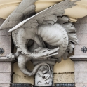An agile dragon looking backwards, a wall decoration