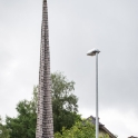 A strange needle-like creation on a roundabout in Feldkirchen