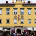 The old city hall of Klagenfurt, formerly known as Welzer palace, which was built in the 17th century. It is situated on the Alter Platz. Nowadays it houses shops on the ground floor. Over the portal of the old city hall, next to the coat of arms of Klagenfurt and Carinthia, there is a fresco of Justitia (the godess of justice).