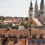 Zagreb rooftops and the Cathedral and St. Mary's church in the background