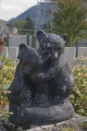 A bear cub statue in Utvik