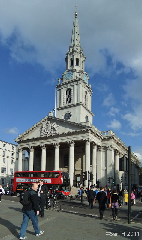 DSCF2866-Edit.jpg - St. Martin-in-the-Fields church. The foundation stone was laid on 19 March, 1722, and the last stone of the spire was placed in position in December 1724. The church is designed by James Gibbs.