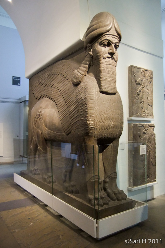 DSCF3225.jpg - Human-headed winged lion, Assyrian, about 865-860 BC, from Nimrud
