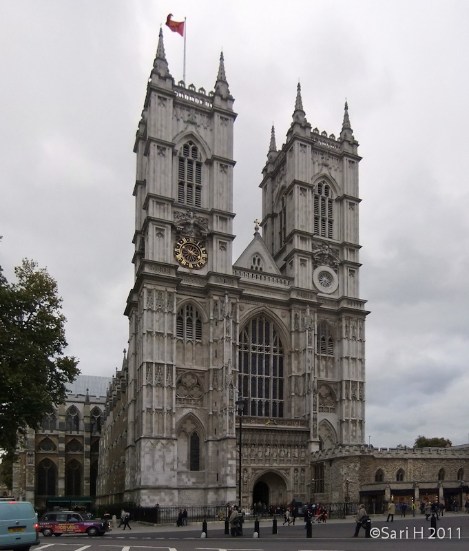 westminsterabbey_2_edited.jpg - Westminster Abbey, The Collegiate Church of St Peter at Westminster. Construction of the present church was begun in 1245 by Henry III who had selected the site for his burial. The work continued between 1245 and 1517 and was largely finished by the architect Henry Yevele in the reign of Richard II. Henry VII added a Perpendicular style chapel dedicated to the Blessed Virgin Mary in 1503. The Abbey's two western towers were built between 1722 and 1745 by Nicholas Hawksmoor, constructed from Portland stone to an early example of a Gothic Revival design. It is the site of Royal Weddings and quite many former Kings, Queens and other famous people are buried there. All coronations have also taken place there.