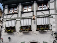 Schmidtengasse 7  A cute house with some animal figurines all over it's facade : 2016, Baden-Württemberg, DE, Fujifilm XT-1, Germany, Radolfzell am Bodensee, kaupunki, kesäloma, matka, summer holiday, town, travel