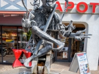 Kappedaeschle fountain  Fountain with carnival figure: Kappedaeschle fountain with the sculpture of Robert Seyfried in the pedestrian area of Radolfzell : 2016, Baden-Württemberg, DE, Fujifilm XT-1, Germany, Radolfzell am Bodensee, kaupunki, kesäloma, matka, summer holiday, town, travel