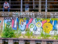 Graffiti  Graffiti on the bank of River Spree : 2016, Berliini, Berlin, Fujifilm, Germany, Saksa, digital image, historia, history, kaupunki, kesäloma, matka, summer holiday, town, travel