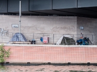 Homeless  Homeless people set up a living place under the bridge. : 2016, Berliini, Berlin, Fujifilm, Germany, Saksa, digital image, historia, history, kaupunki, kesäloma, matka, summer holiday, town, travel