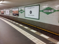 Potsdamer Platz U-bahn  Underground station at Potsdamer Platz. The station was one of a number designed by the Swedish architect Alfred Frederik Elias Grenander (1863–1931). Current station was opened on 29 September 1907 and was first called Leipziger Platz and renamed in 1923. The station was closed from 13 August 1961 to 13 November 1993 due to the construction of the wall. A border fortification was placed near to Potsdamer Platz station. This border fortification was removed in December 1990. : 2016, Berliini, Berlin, Germany, LG, Saksa, kaupunki, kesäloma, mobile phone, summer holiday, town