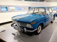 BMW 1500  BMW 1500, 1961. The BMW New Class (German: Neue Klasse) was a line of sedans and coupes produced by German automaker BMW between 1962 and 1977. These models ensured BMW's solvency after the company's financial crisis of the 1950s and established the identity of BMW automobiles as sports sedans. The first New Class vehicle was the 1500, a 4-door compact executive car with the new M10 (at the time called M115) OHC 4-cylinder engine. : 2016, BMW, BMW Museum, BMW Welt, Fujifilm, LG G3, Munich, München, car, digital image, historia, history, kesäloma, matka, motorbike, phone image, summer holiday, travel