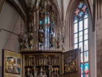 Pfarrkirche Maria Himmelfahrt  Marienaltar. Probably the altar was built between 1510 and 1520 by Leonhard Astl, whose name can be found in the relief of the circumcision of Jesus. : 2016, AUT, Austria, Fujifilm, Hallstatt, Itävalta, LG G3, Oberösterreich, UNESCO, digital image, historia, history, kaupunki, kesäloma, phone image, summer holiday, town