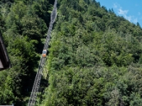 Salzbergbahn  A funicular servicing between Hallstatt village and the salt mines. Definitely worth taking, as the views are really nice. : 2016, AUT, Austria, Fujifilm, Hallstatt, Itävalta, LG G3, Lahn, Oberösterreich, UNESCO, digital image, historia, history, kaupunki, kesäloma, phone image, summer holiday, town