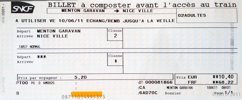 nizza-28.jpg - Train ticket from Menton Garavan to Nice